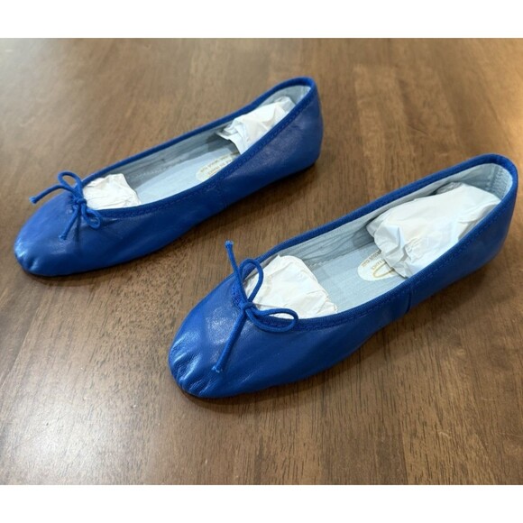 Hirica Hirigoyen Blue Leather Ballet Flats Made in France EU 39 US 8 Soft Flex - Picture 3 of 10
